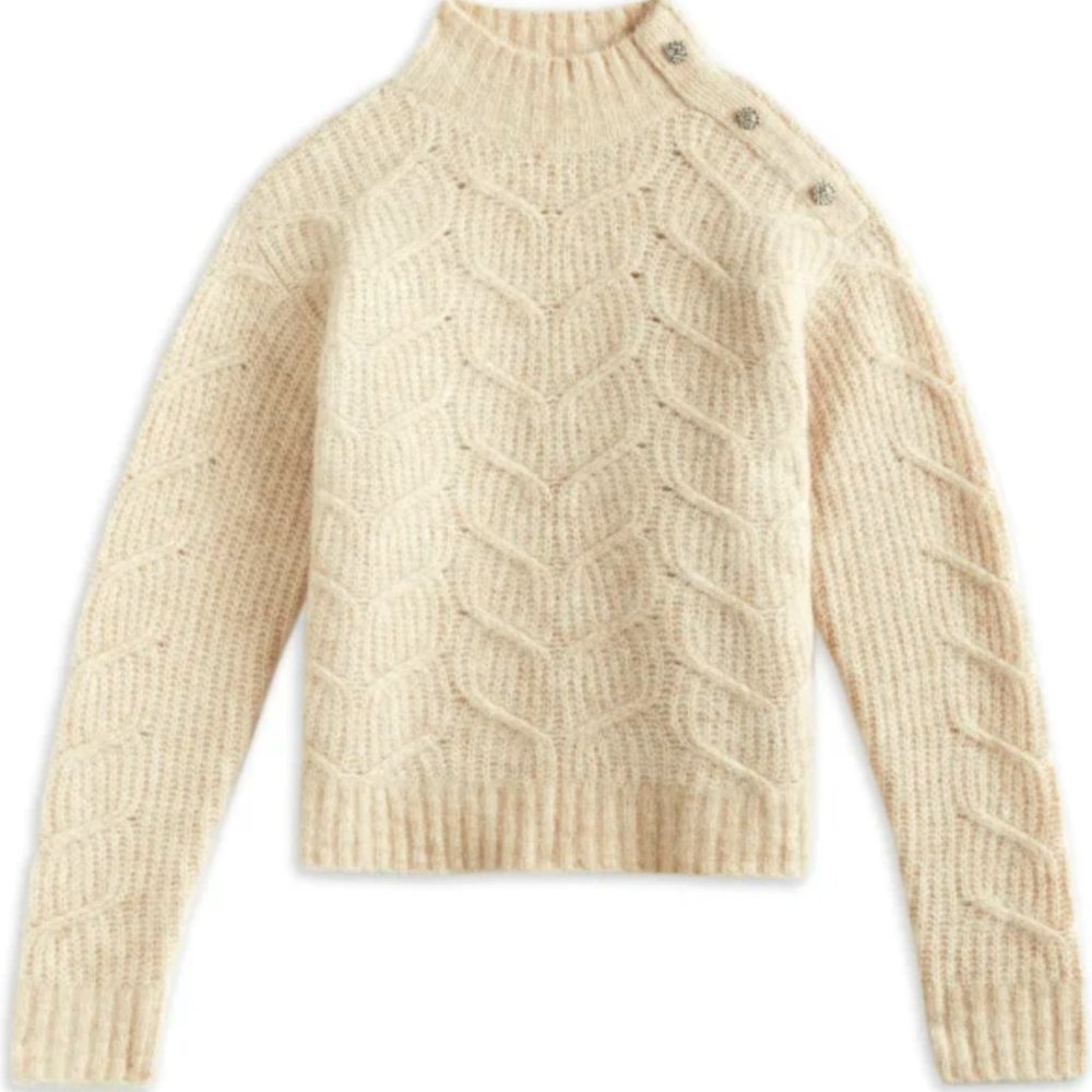 TED BAKER Cropped Cable Knt Sweater